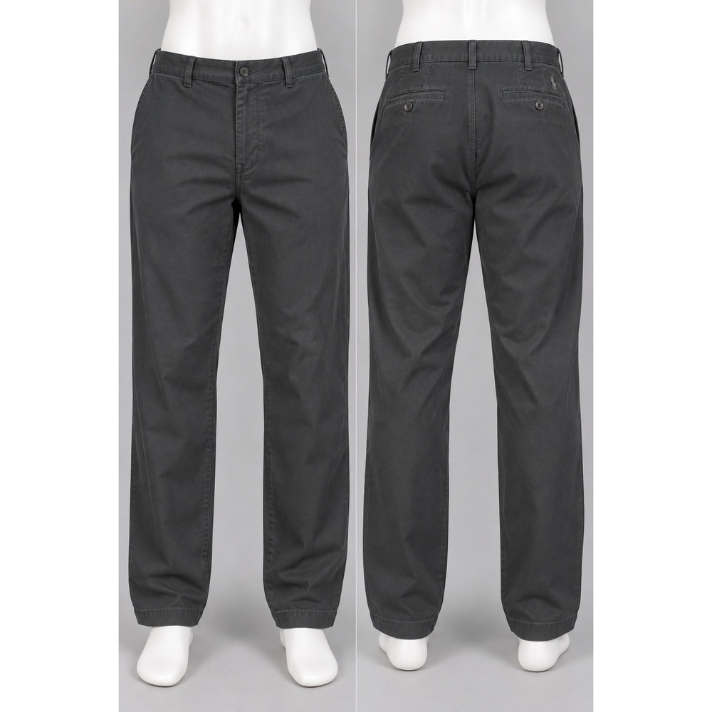Polo Ralph Lauren Chino Pants Mens 46x32 Grey Good Stretch Classic Fit Cotton
